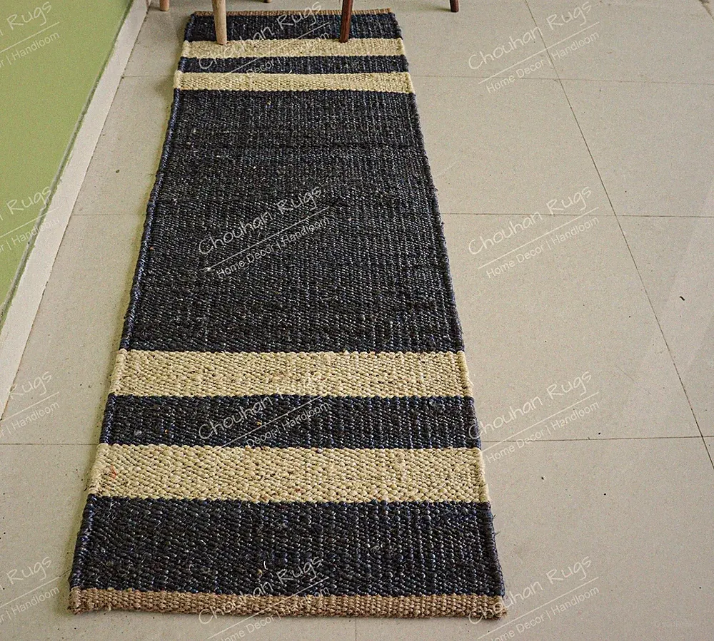 Indian Handmade Jute Hemp, Hemp Runner For Hallway Decor, Living Room Area Rug