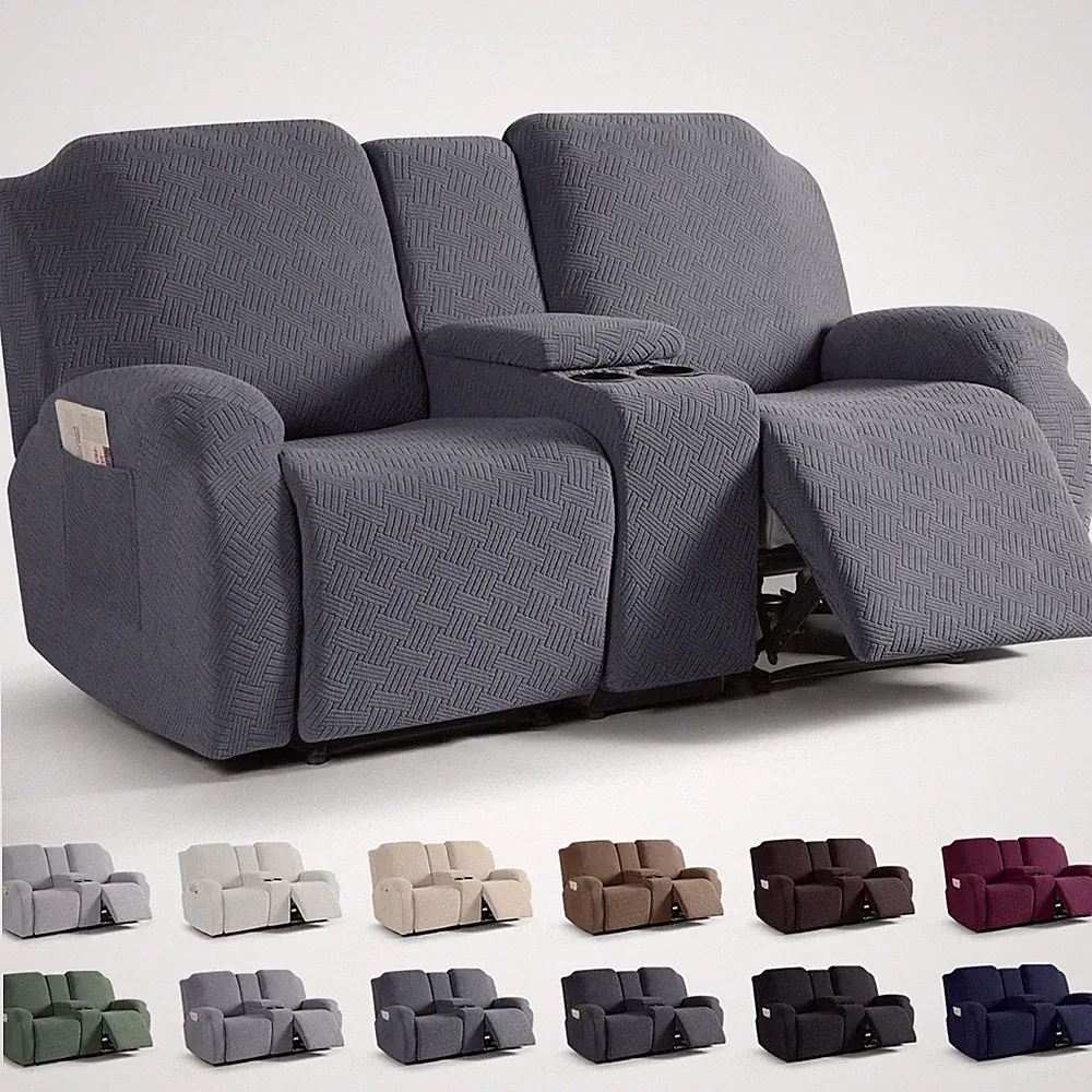 Loveseat Recliner Covers with Middle Console Slipcover, Recliner Sofa Covers...
