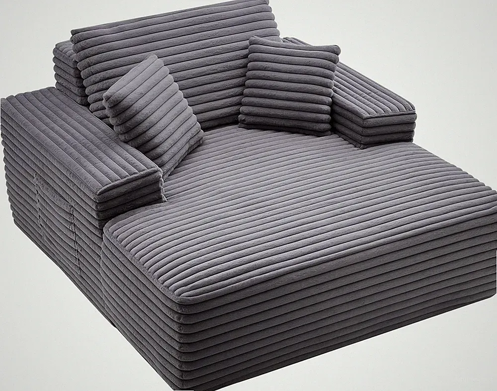 Modern Oversized Chaise Lounge Chair with Pillows for Living Room & Bedroom