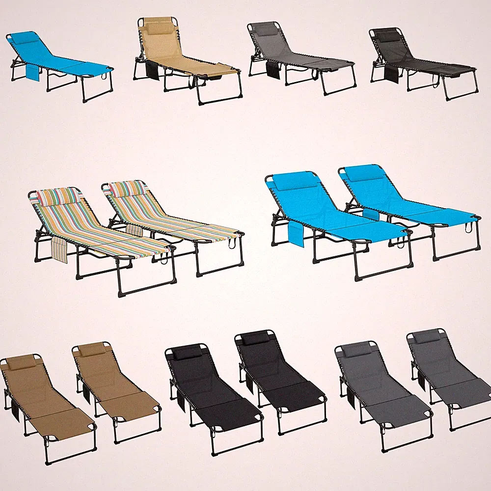 Outsunny Folding Chaise Lounge, Padded Reclining Tanning Chair
