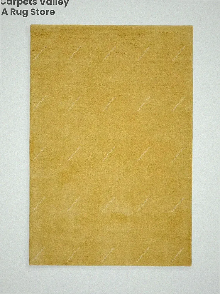 Plain Mustard Hand Tufted Wool Handmade Area Rug Carpet for Home, Living Room