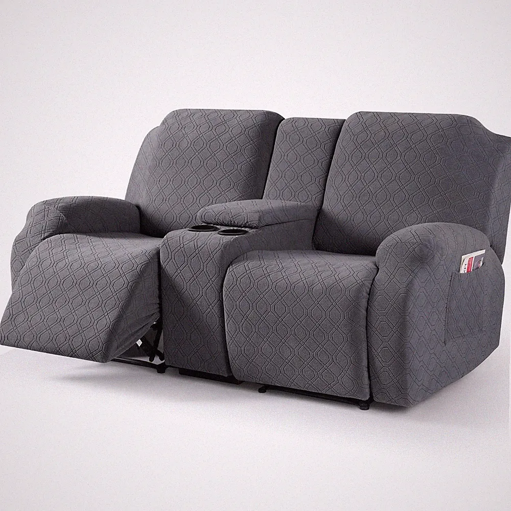 Recliner Loveseat Cover with Middle Console Stretch Reclining Sofa Slipcover...