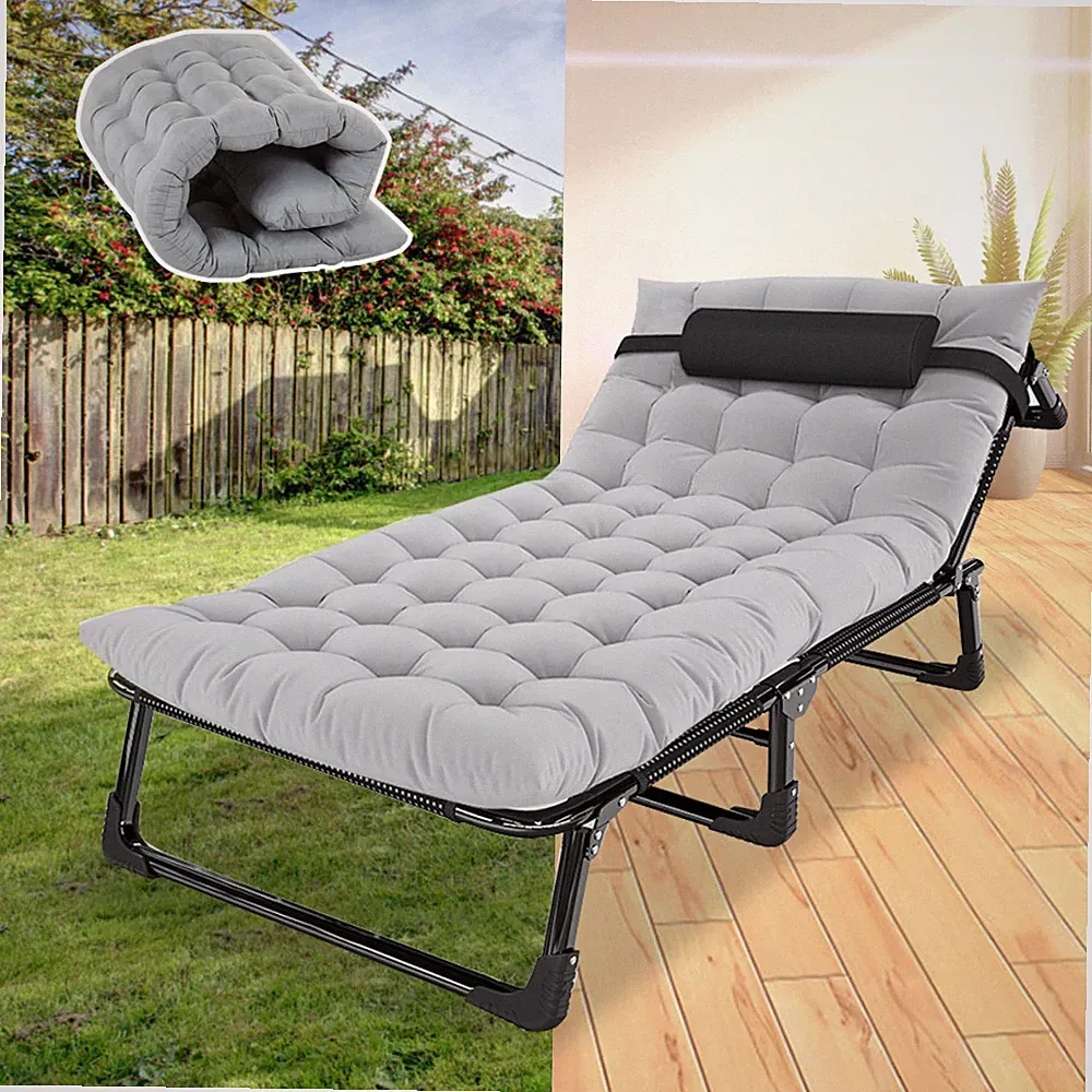 SLSY Outdoor Folding Reclining Beach Patio Chaise Lounge Chair ,75.2x25.6x11.8"