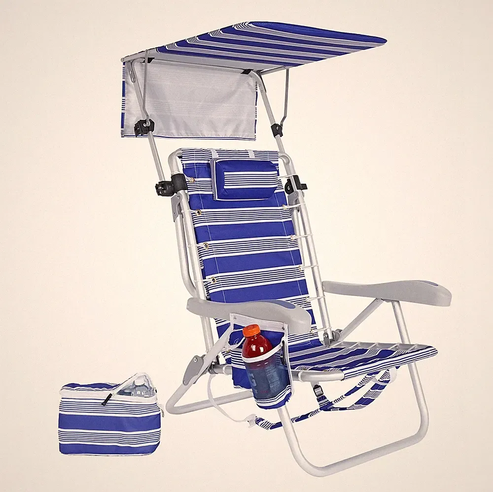 Ultimate Backpack Beach Chair with Canopy, 11" Seat Height, 5 Reclining Pos.