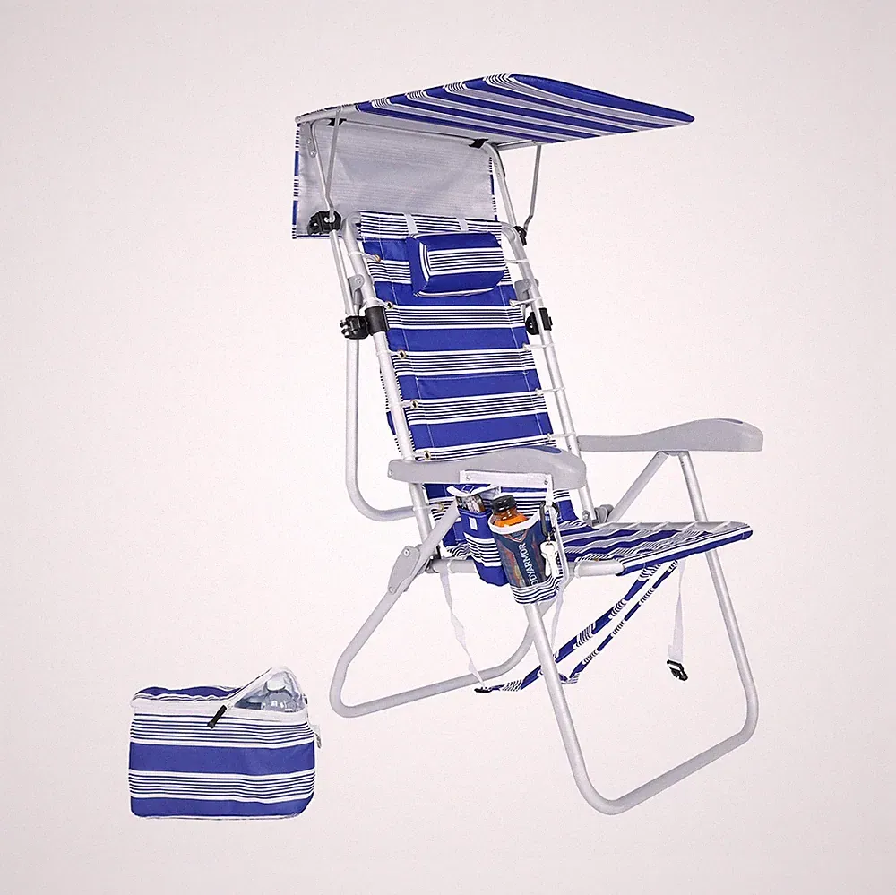 Ultimate Backpack Beach Chair with Canopy, 17" Seat Height, 5 Reclining Pos.